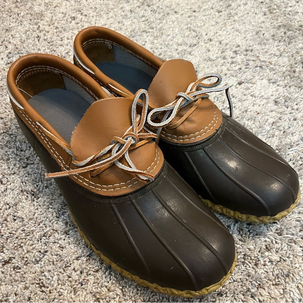 L.L. Bean Brown and Tan Waterproof Duck Boots - Moc